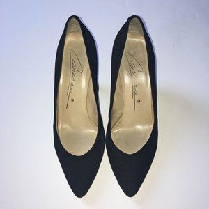 Black Suede Pumps from Caressa, 3.25" Heel, Size 7M